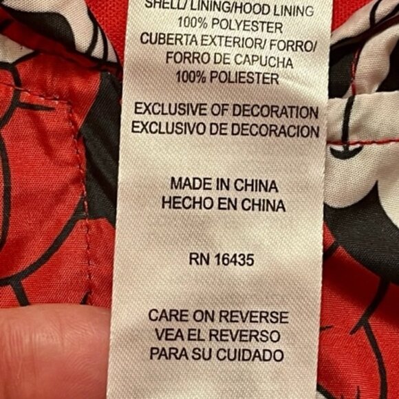 Disney Junior  NWT Girl's Red Minnie Mouse Jacket With Hood Ears Bows Size 6 - Picture 12 of 13